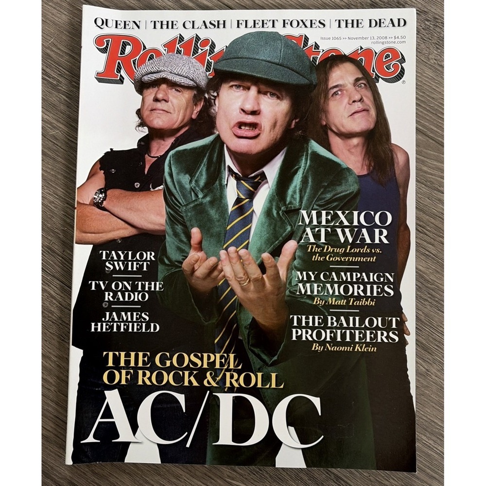 Y2k Rolling Stone Magazine Issue 1065 November 13 2008 AC/DC Rock Music Art Mag